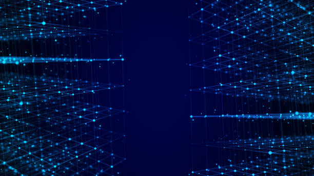 istock The concept of data connection in the blockchain network. Digital cyberspace data flow background. Network connections structure. Big data visualization. 3D rendering. 1454323906