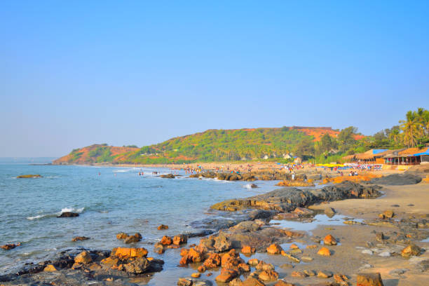 istock Tourists visiting the Vagator beach in North Goa. 1454323995