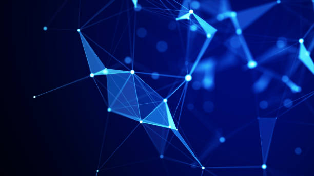 istock Abstract geometric background with connecting points and lines. Abstract blue digital background. Network concept. Big data complex with compounds. 3D rendering. 1454324021