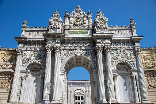 The historical Dolmabahce palace entrance gate.Istanbul,Turkey.1 September 2022