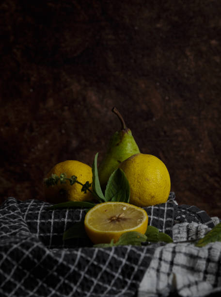 istock Fresh fruits lemonade mint leaves and pear 1454324767