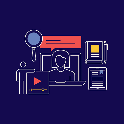 Learning Relaed Premium Image Hybrid Learning Related Conceptual Vector Illustration Education School ...