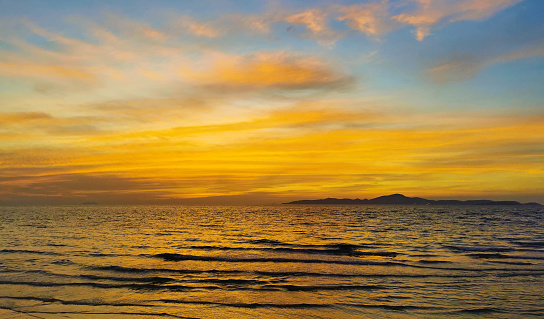 Beautiful sea with sunset sky