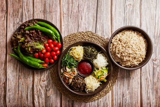istock Korean Table d'hote with Wild Vegetables 1454326379