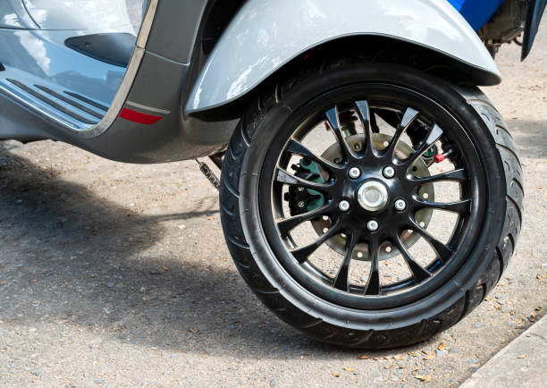 Motorcycle brake disc close-up photo