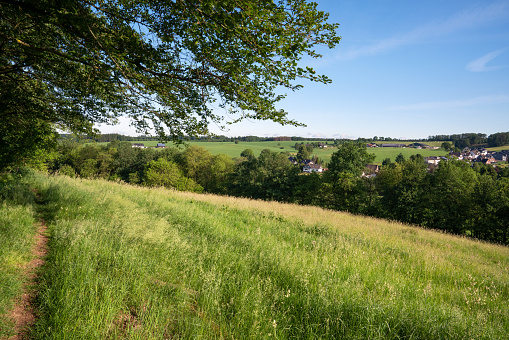 The sunny German countryside in Bergisches Land