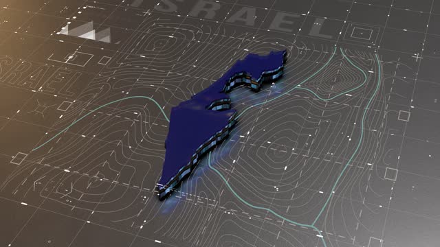 Abstract geometric futuristic concept 3d Map of Israel