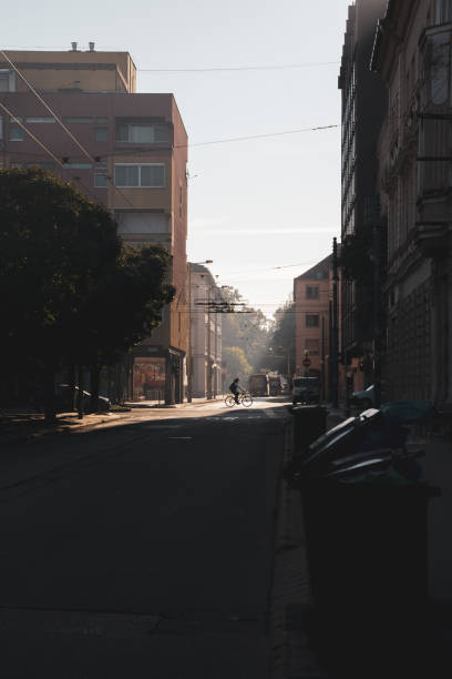 istock Vertical shot of an empty street with no traffic 1454334687