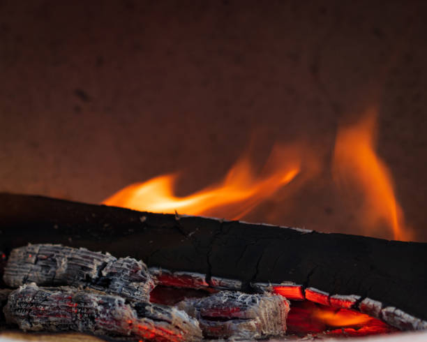 istock Closeup of fire flame and burning firewood 1454334993