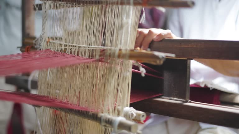 Traditional cotton hand weaving