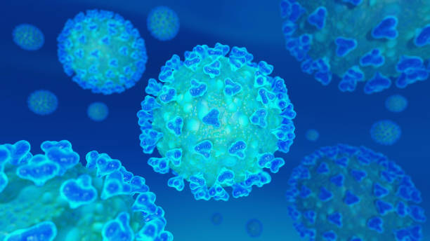 istock 3d design of a microscopic COVID-19 virus render illustration in a blue shades 1454337616