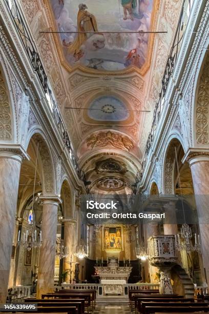 Interior Of The Cathedral Of Noli A Town In The Province Of Savona Stock Photo - Download Image Now