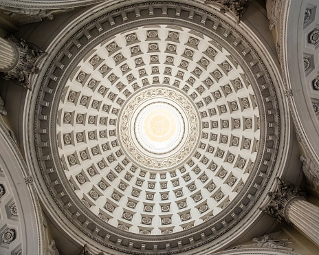 Dome with coffered ceiling in the Cathedral of Imperia