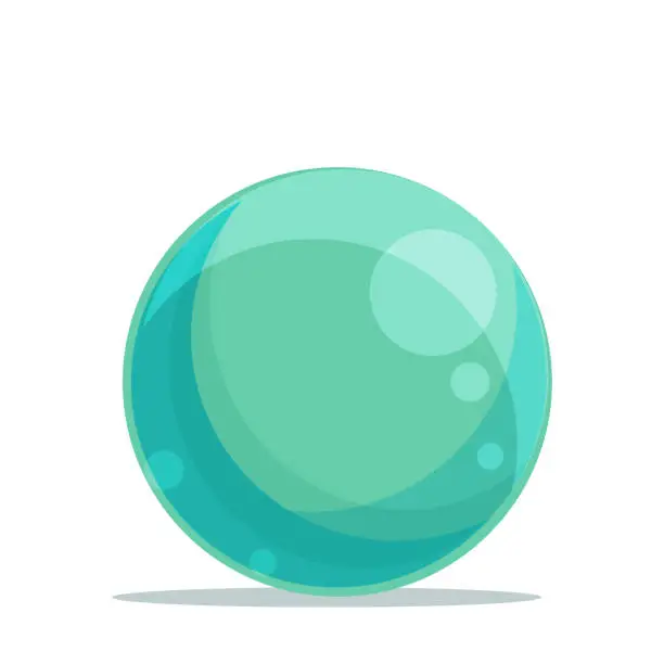 Vector illustration of Sports emerald inflatable ball for fitness and yoga. rubber ball.