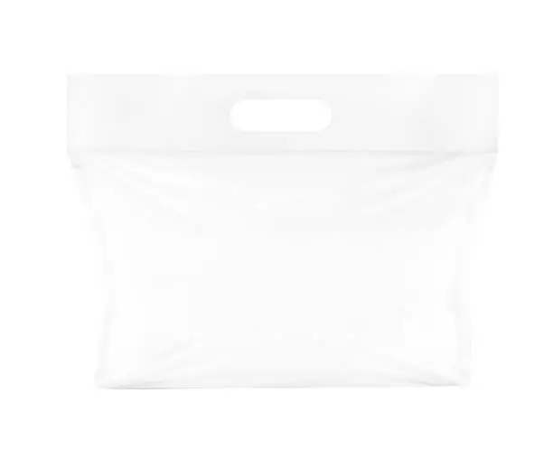 Vector illustration of Realistic plastic bag with handle mockup.