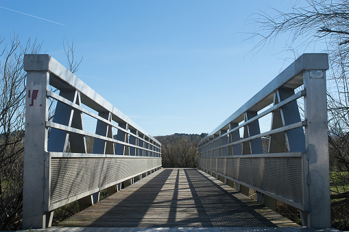 A footbridge over a river, in Bidart, in the Basque Country