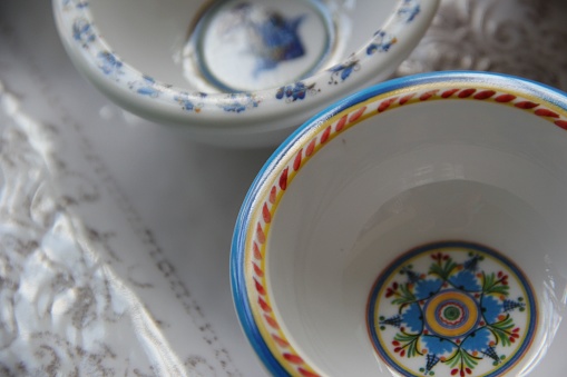 A traditional vintage bowls with floral pattern