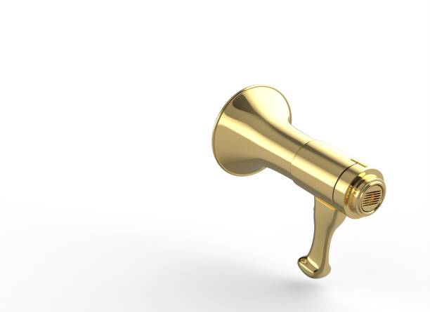 istock 3d rendering of golden megaphone 1454343414