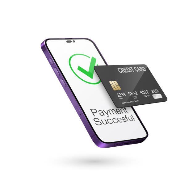 istock Vector 3d Realistic Smartphone, Credit Card, Wi-Fi Successful Payment. Concept of Payment for Purchases by Card, Online Shopping. Design Template, Bank POS Terminal, Mockup. Processing NFC Device 1454349467