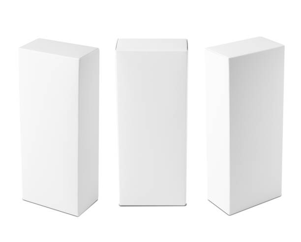 istock Set of White box mockup isolated on white background with clipping path 1454350902