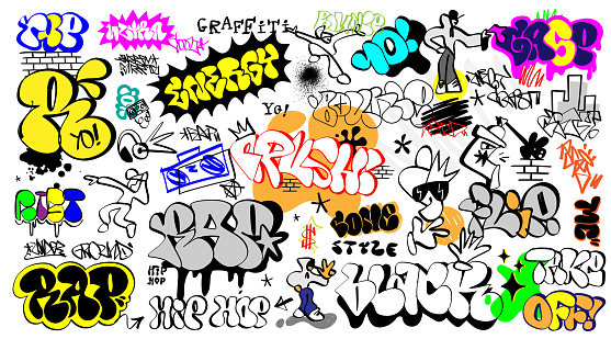 rap,graffiti,text,sketch,music,design element