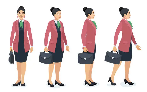 Vector illustration of Set of Businesswoman character design.