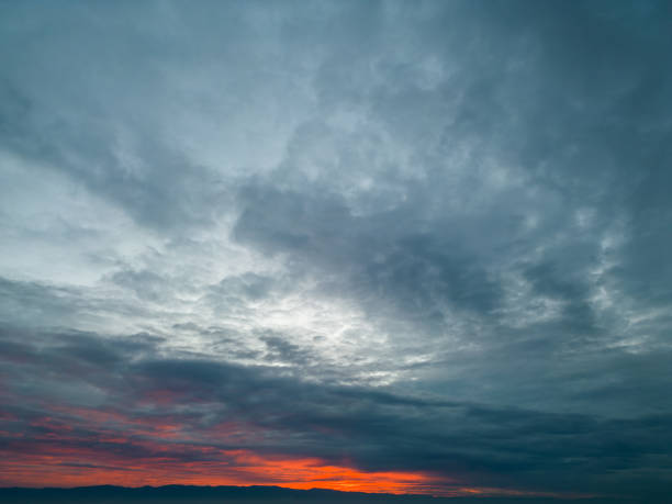 sunset or sunrise dark dramatic sky stock photo