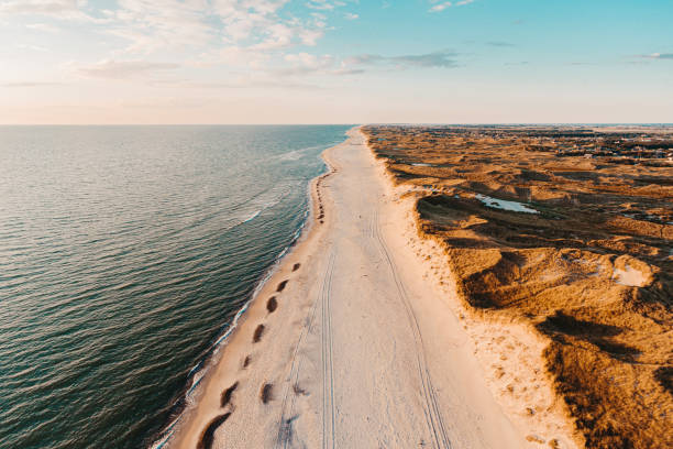 the coast in hvide sande denmark stock photo