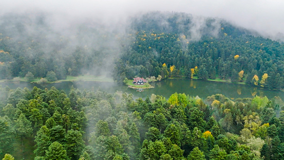 Golcuk Lake is a man-made lake, 1217 metres altitude and 13km south of the Bolu city centre. The depth of this large expanse of water averages around 4.5 hectares and is approximately 1300 meters in circumference.

Golcuk Lake Nature Park
Looking at the lake, you’ll see pine, fir, beech, hornbeam and mixed tree species. Right on the edge of this amazing view is a cute building called “the State Guesthouse” of the Ministry of Agriculture and Forestry. This house has become an iconic symbol for Golcuk Lake: one of Turkey's most inviting destinations to visit!

Besides this facility, there are a restaurant, cafeteria, and accommodation in the bungalow type buildings around the lake. The lake and its surroundings have been taken under protection by the Ministry of Agriculture and Forestry as a 