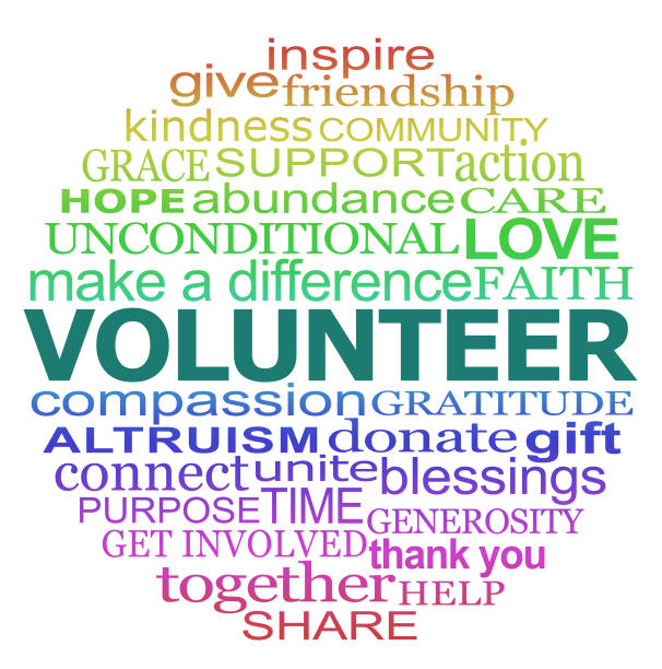 Join a the circle of volunteers word cloud theme