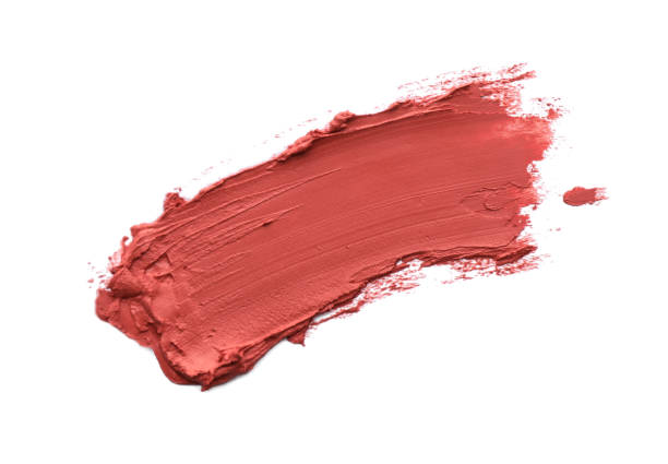 istock Swatch of lipstick isolated on white, top view 1454359477