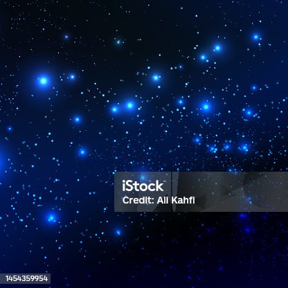 istock Galaxy and stars in dark night sky background 1454359954