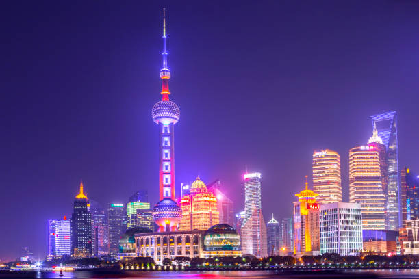istock View of Shanghai Skyline in night 1454361823