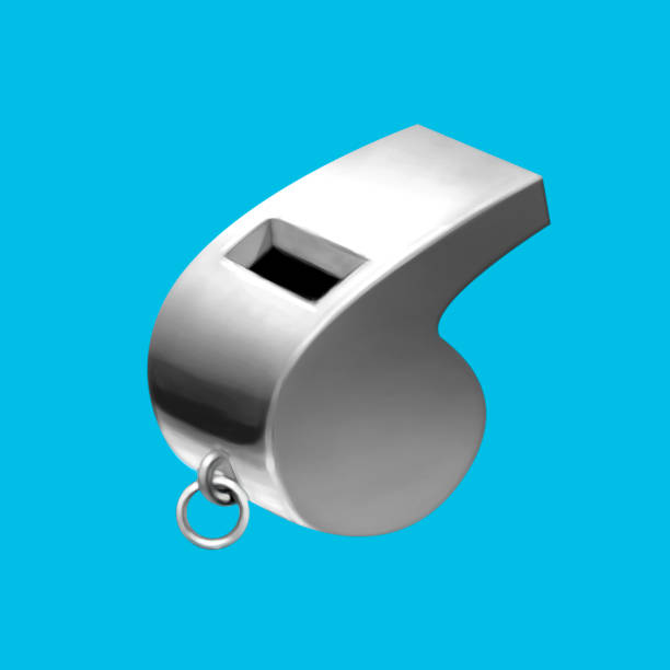 whistle illustration, isolated on blue background
