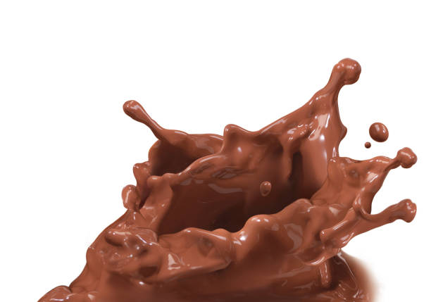 istock Chocolate splash illustration, isolated on white background 1454364987