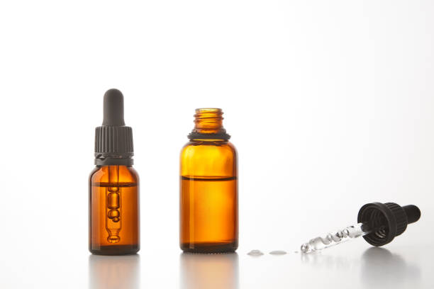 istock Female beauty product glass packaging. Copy space. 1454367767