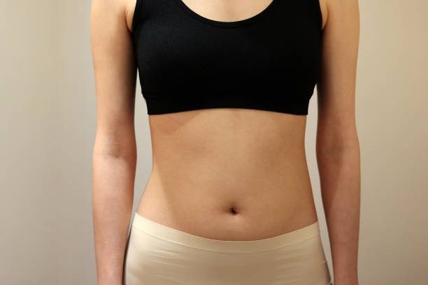 istock Woman's body front view with sportswear and underwear 1454367822