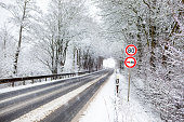 Country road - wintery road conditions