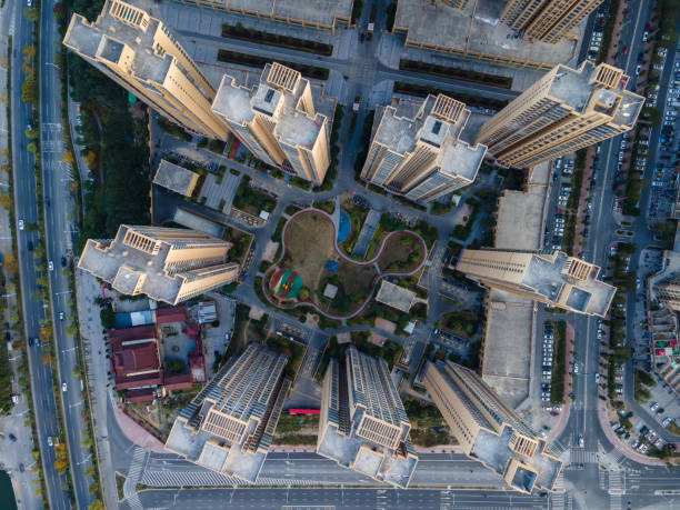 istock Amusement facilities and greening between residential buildings 1454372895