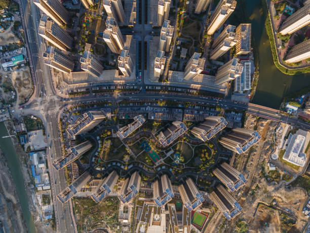 istock Amusement facilities and greening between residential buildings 1454373017