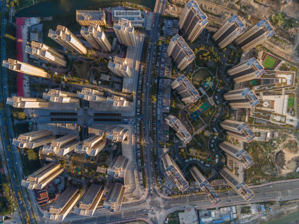 istock Amusement facilities and greening between residential buildings 1454373062