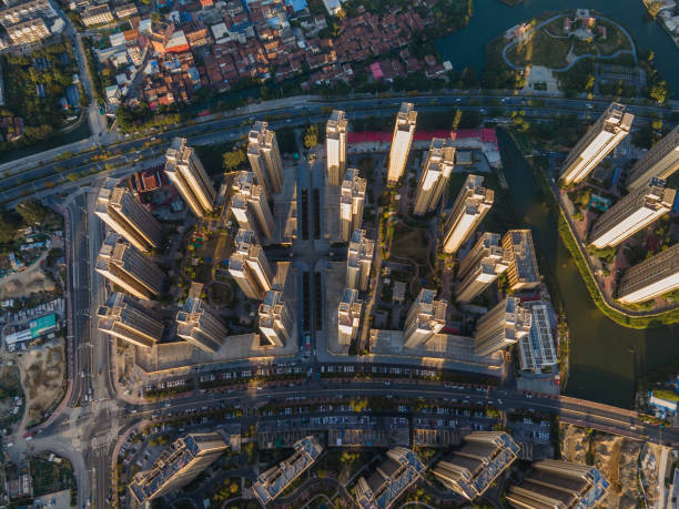 istock Amusement facilities and greening between residential buildings 1454373148