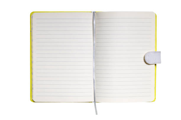 istock open notepad with yellow cover isolated on white background 1454375987