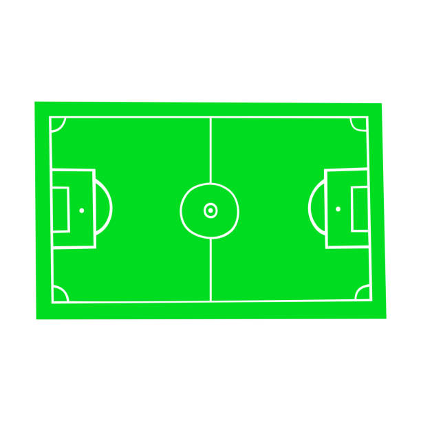 Vector illustration of a football field on a white background. Doodle drawing style. Vector illustration of a football field on a white background. Doodle drawing style. offside stock illustrations