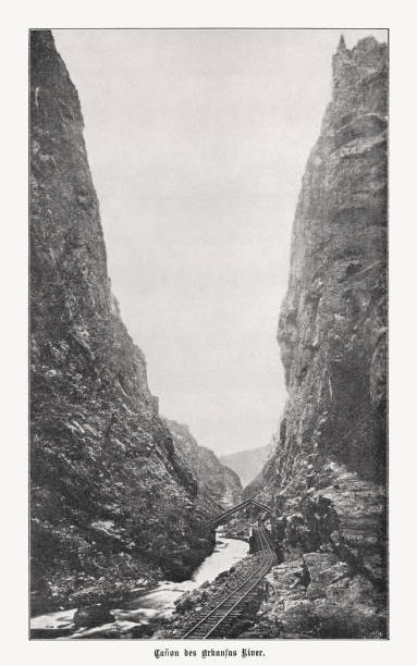 istock Royal Gorge, Arkansas River, Colorado, USA, halftone print, published 1899 1454383675