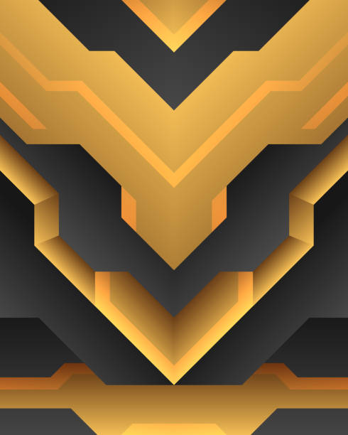 Abstract Technology Black And Gold Gaming Background Template Stock  Illustration - Download Image Now - iStock
