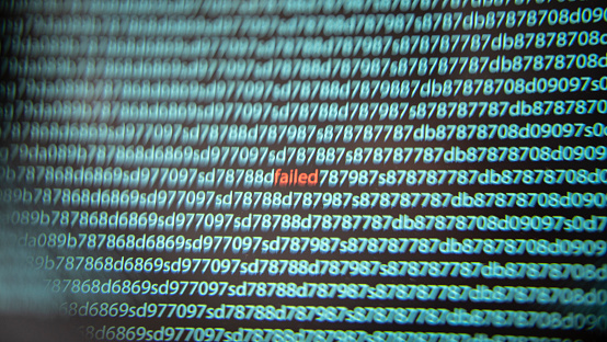 Red Color Error Message On The Code Screen Stock Photo - Download Image ...