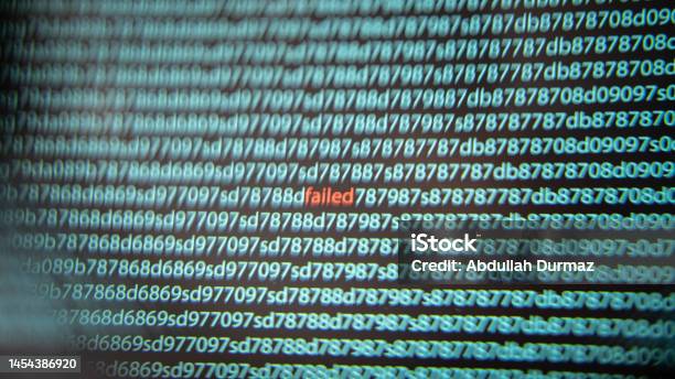 Red Color Error Message On The Code Screen Stock Photo - Download Image ...
