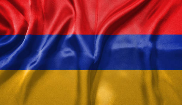 istock Armenia flag wave highly detailed realistic 3D rendering. 1454389472