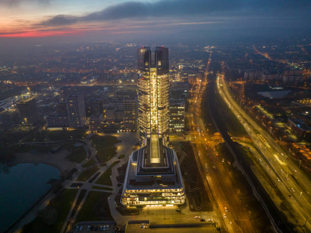 istock Hungary - Budapest landscape with the amazing highest skyscraper (MOL HQ) 1454390005